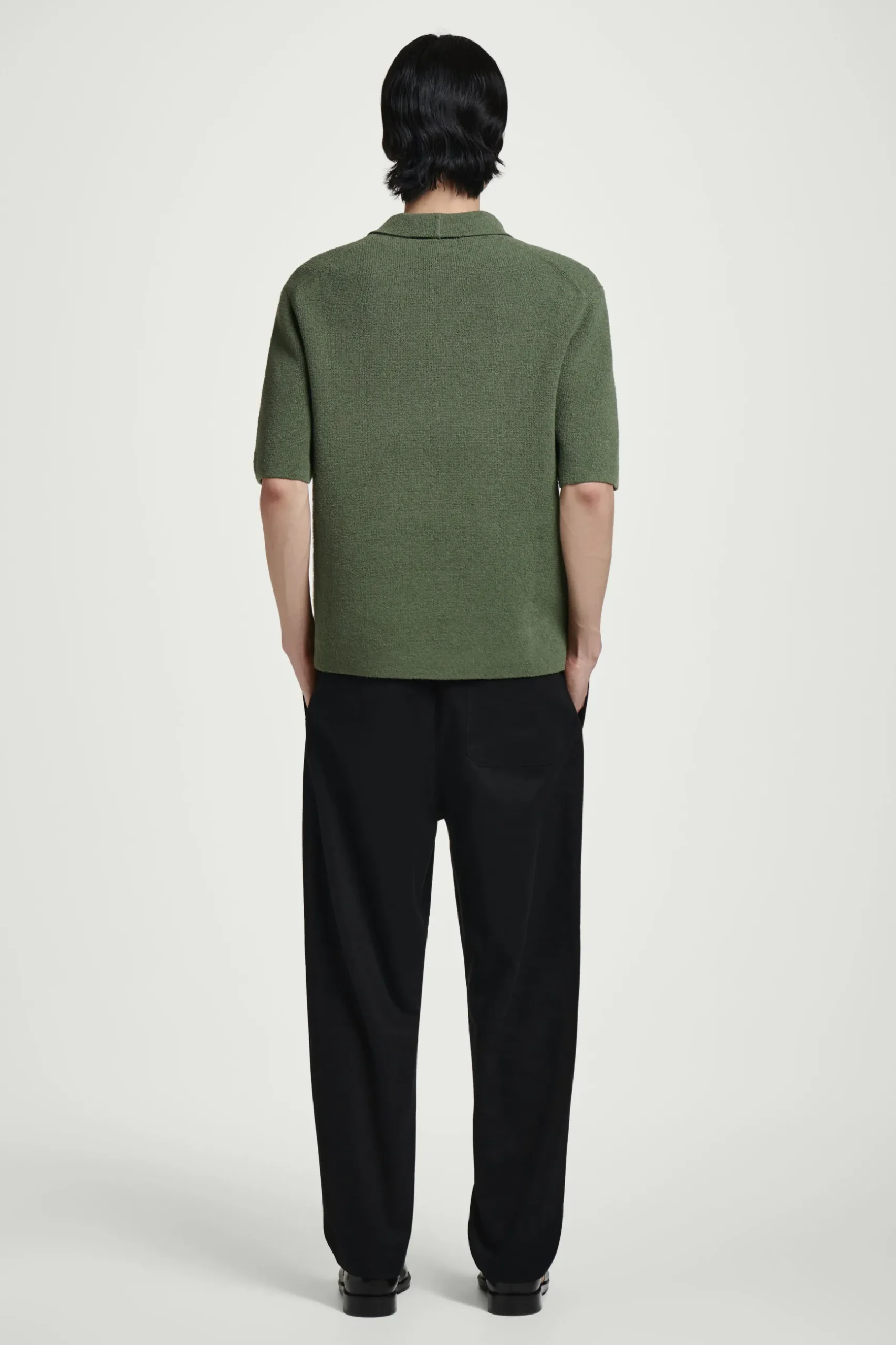 New COS KOSZULKA POLO Z DZIANINY BOUCLÉ Zielony