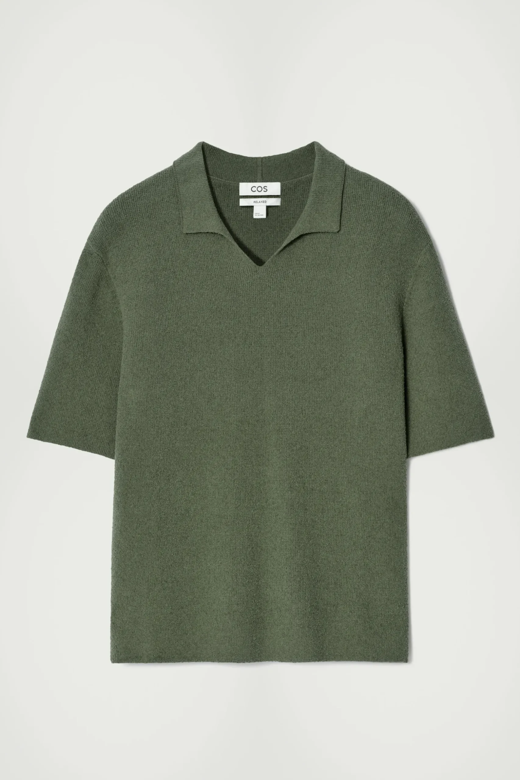 New COS KOSZULKA POLO Z DZIANINY BOUCLÉ Zielony