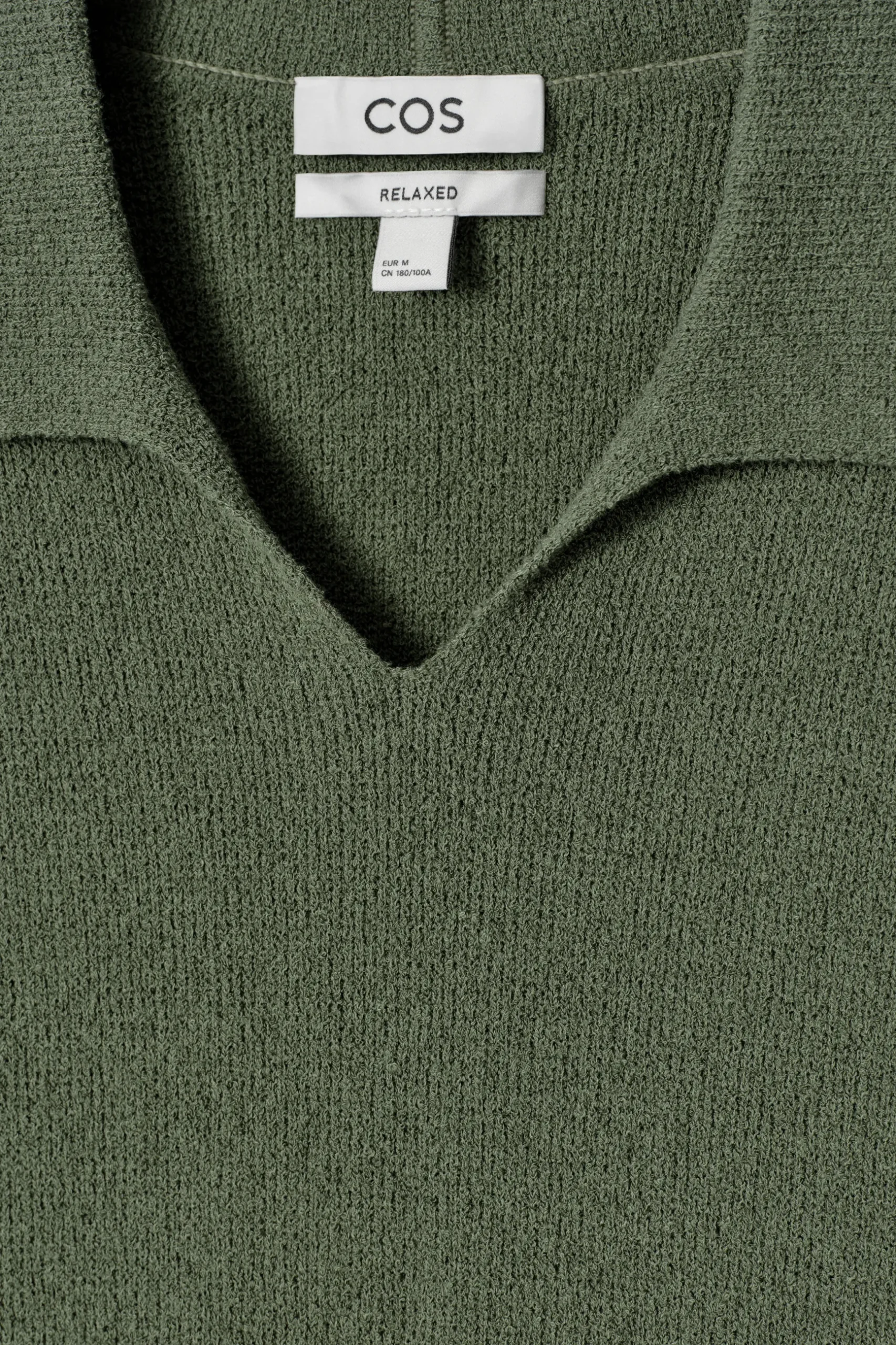 New COS KOSZULKA POLO Z DZIANINY BOUCLÉ Zielony