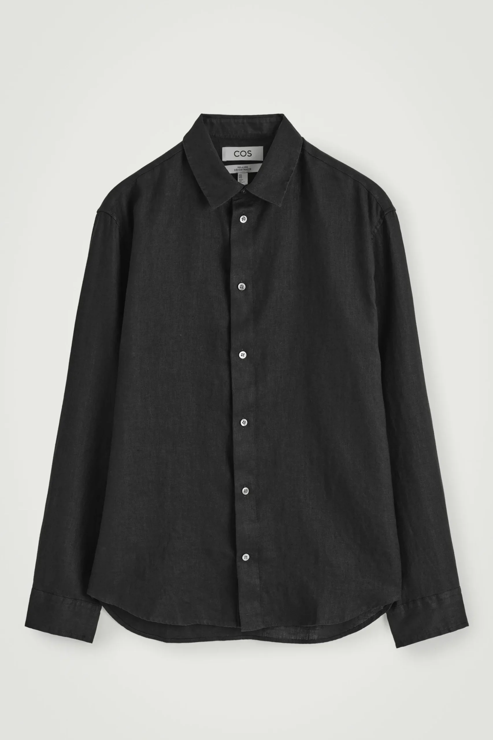 Fashion COS LNIANA KOSZULA Z DŁUGIM RĘKAWEM – RELAXED FIT Czarny