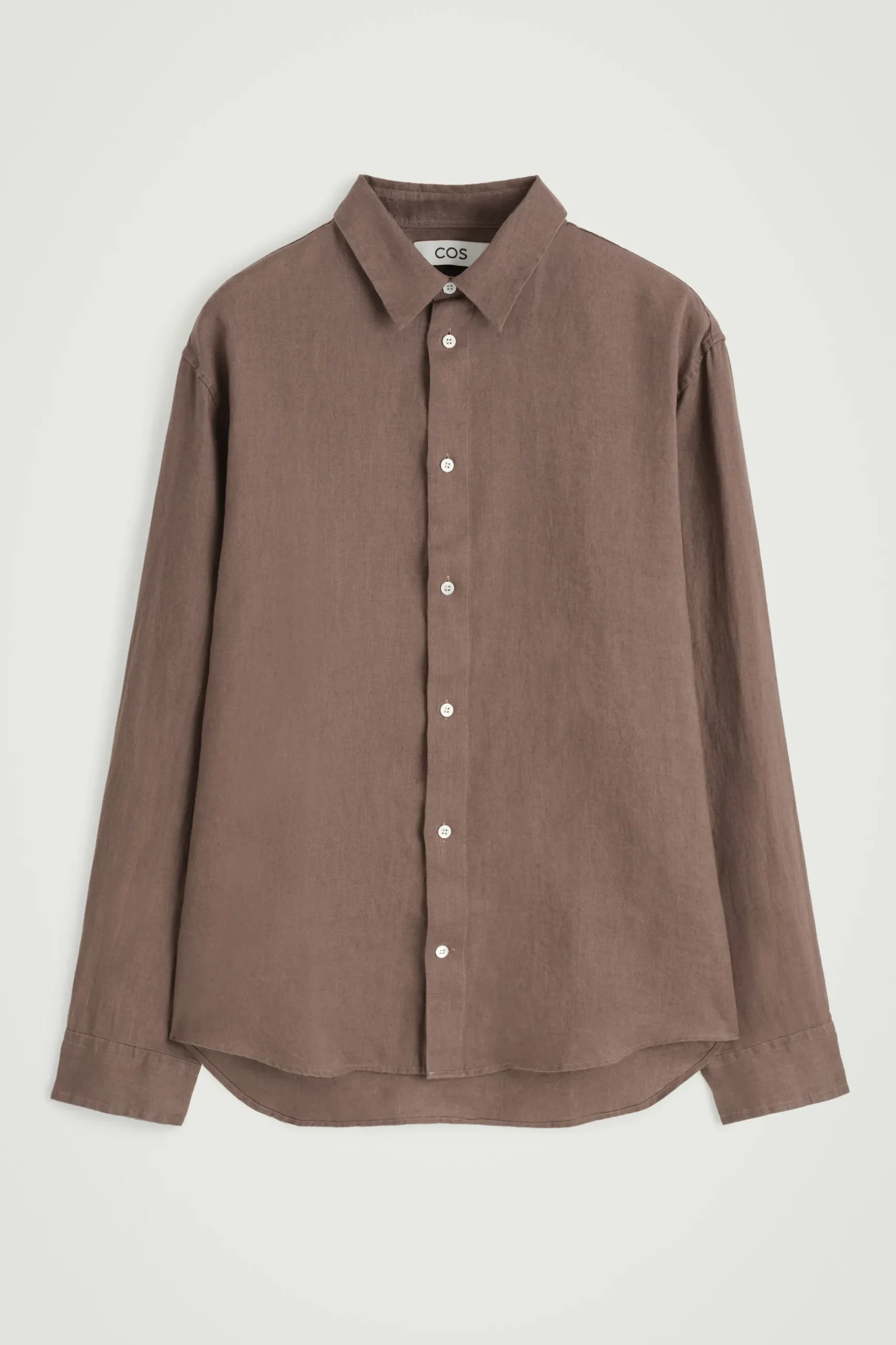 Discount COS LNIANA KOSZULA Z DŁUGIM RĘKAWEM – RELAXED FIT Szarobrązowy
