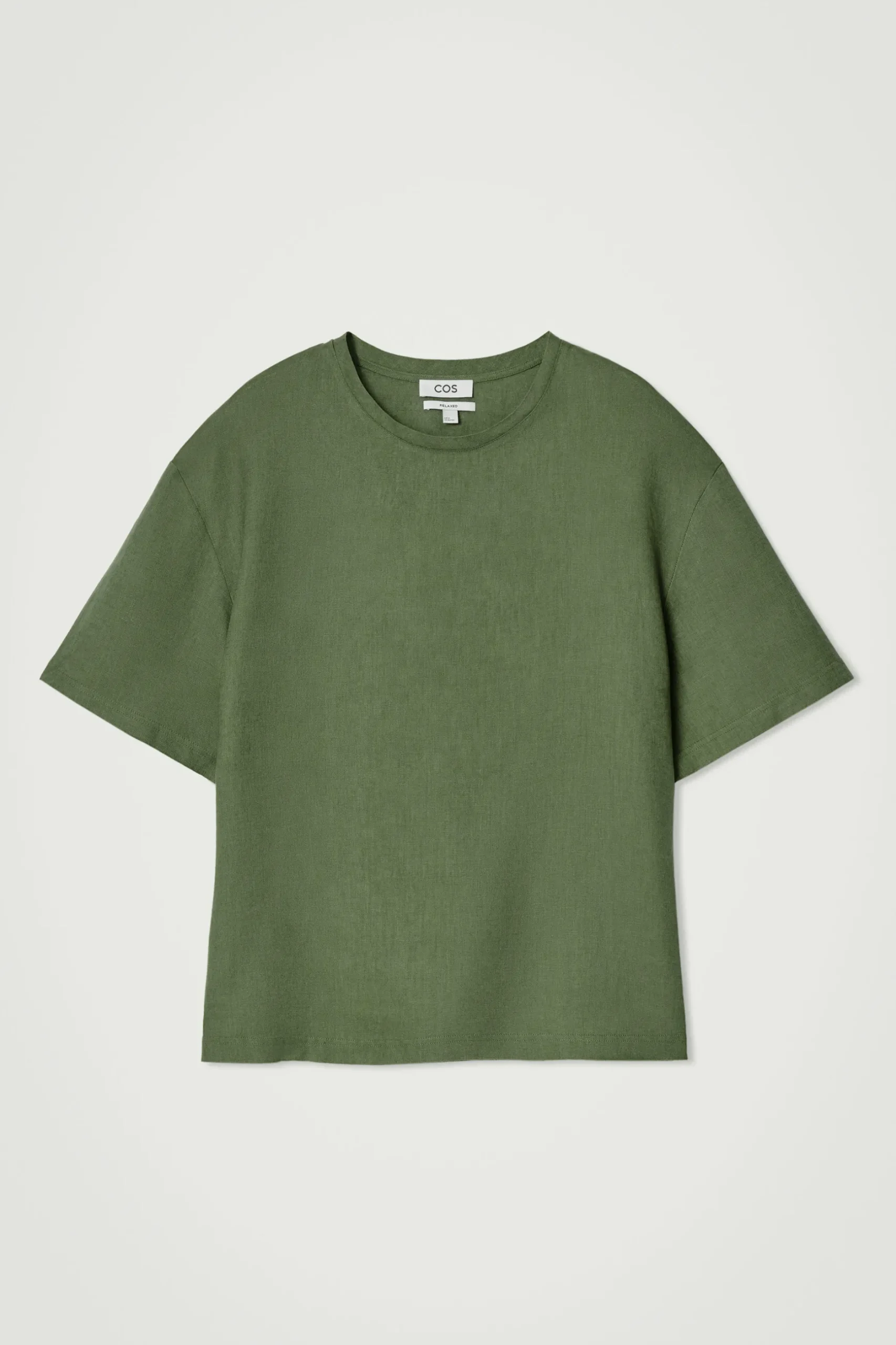 Online COS LNIANY T-SHIRT O LUŹNYM KROJU Zielony
