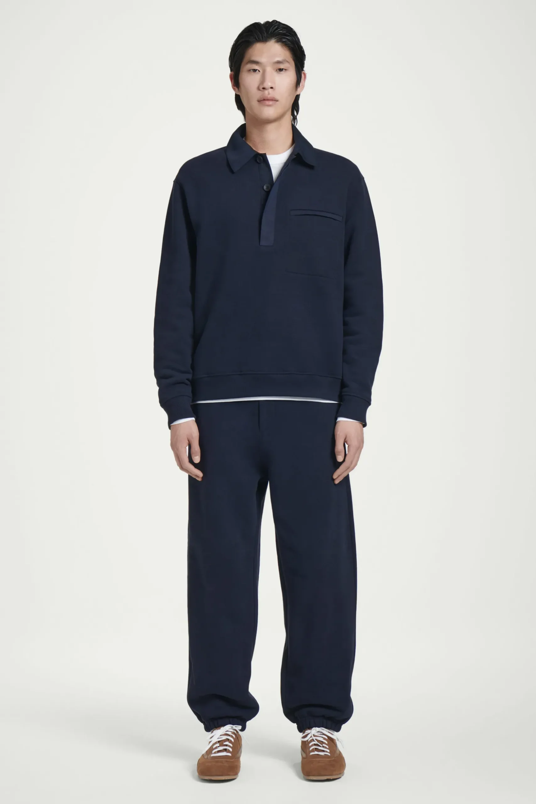 New COS LUŹNA BLUZA TYPU POLO Granatowy