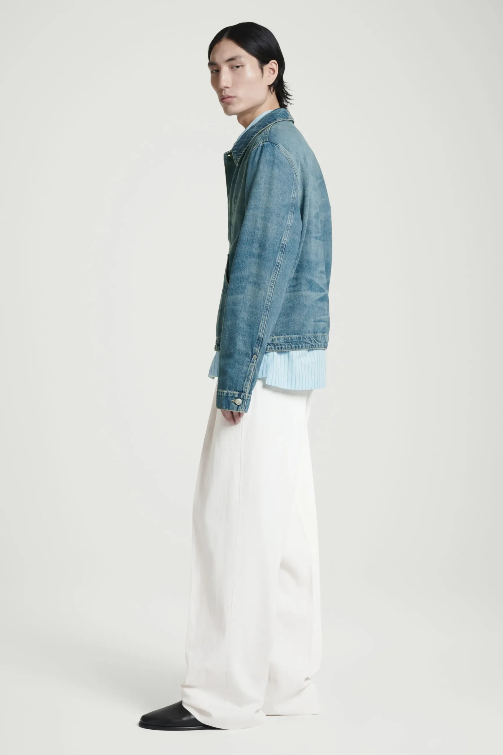 Fashion COS LUŹNA KURTKA JEANSOWA Spranyniebieski