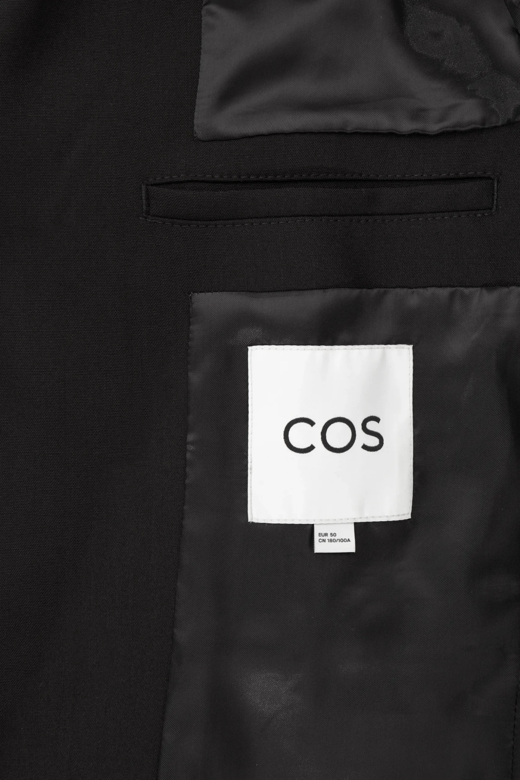 Clearance COS MARYNARKA Z WEŁNY O SPLOCIE HOPSACK SLIM FIT Black