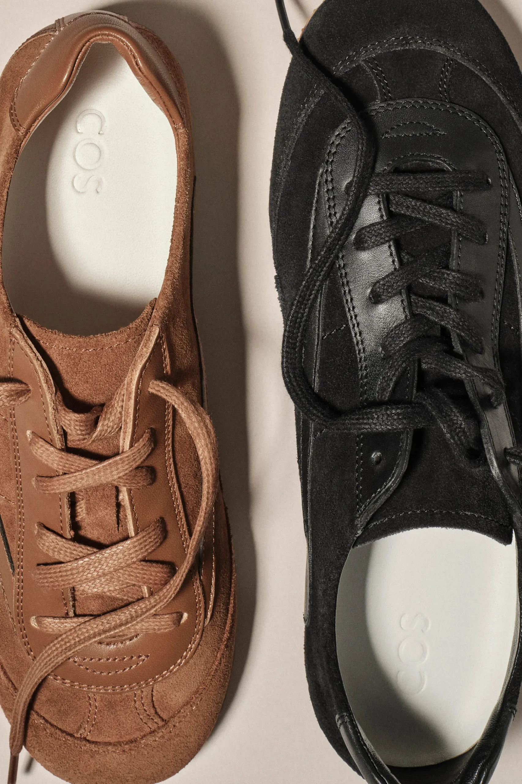New COS MINIMALISTYCZNE BUTY SPORTOWE Z ZAMSZU Koniakowy