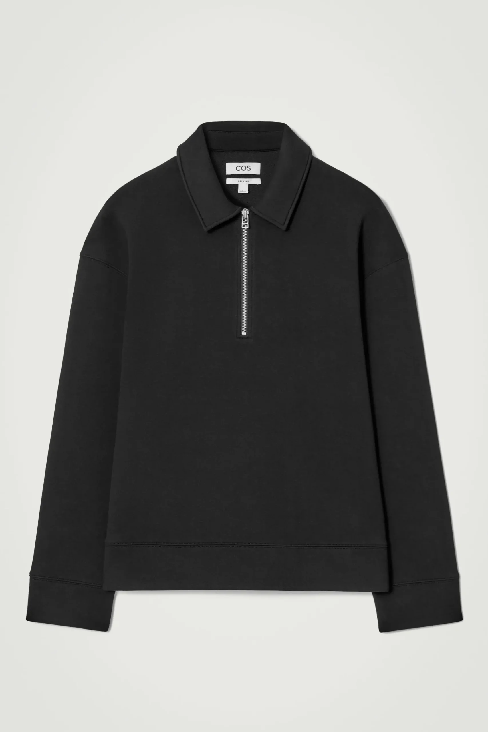 Fashion COS NEOPRENOWA KOSZULKA POLO Z ZAMKIEM Czarny