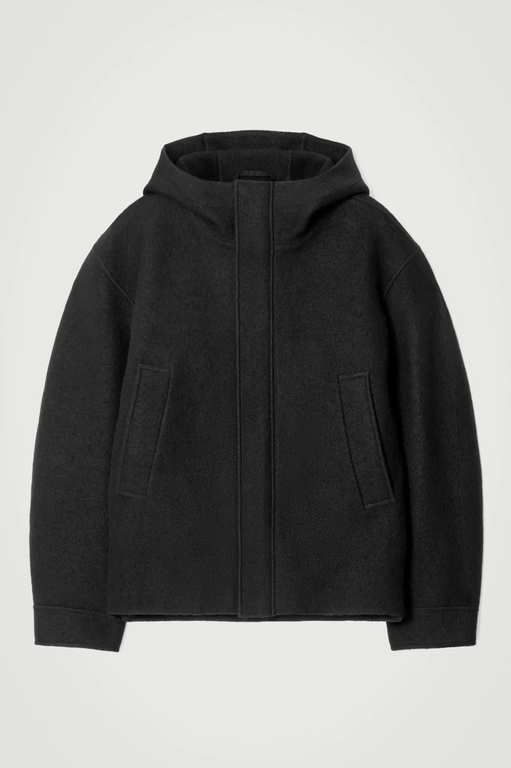 Sale COS PARKA Z GOTOWANEJ WEŁNY Z KAPTUREM Czarny