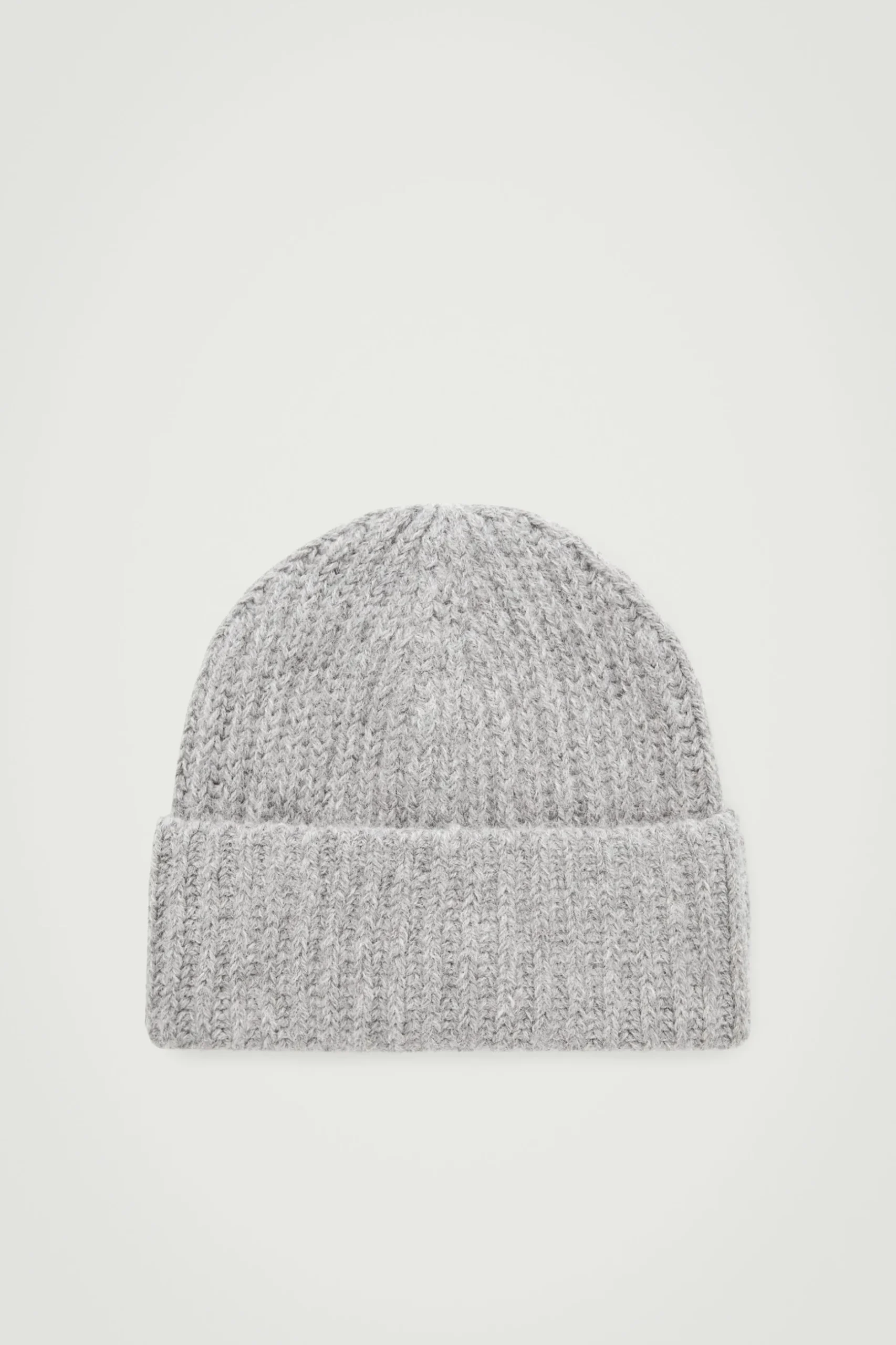Best COS PRĄŻKOWANA CZAPKA Z WEŁNĄ Z ALPAKI Grey