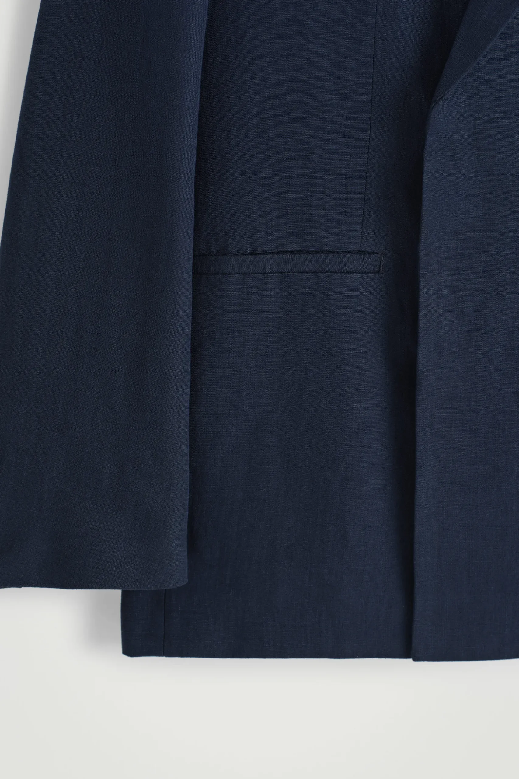 New COS RELAXED DOUBLEBREASTED LINEN BLAZER Granatowy