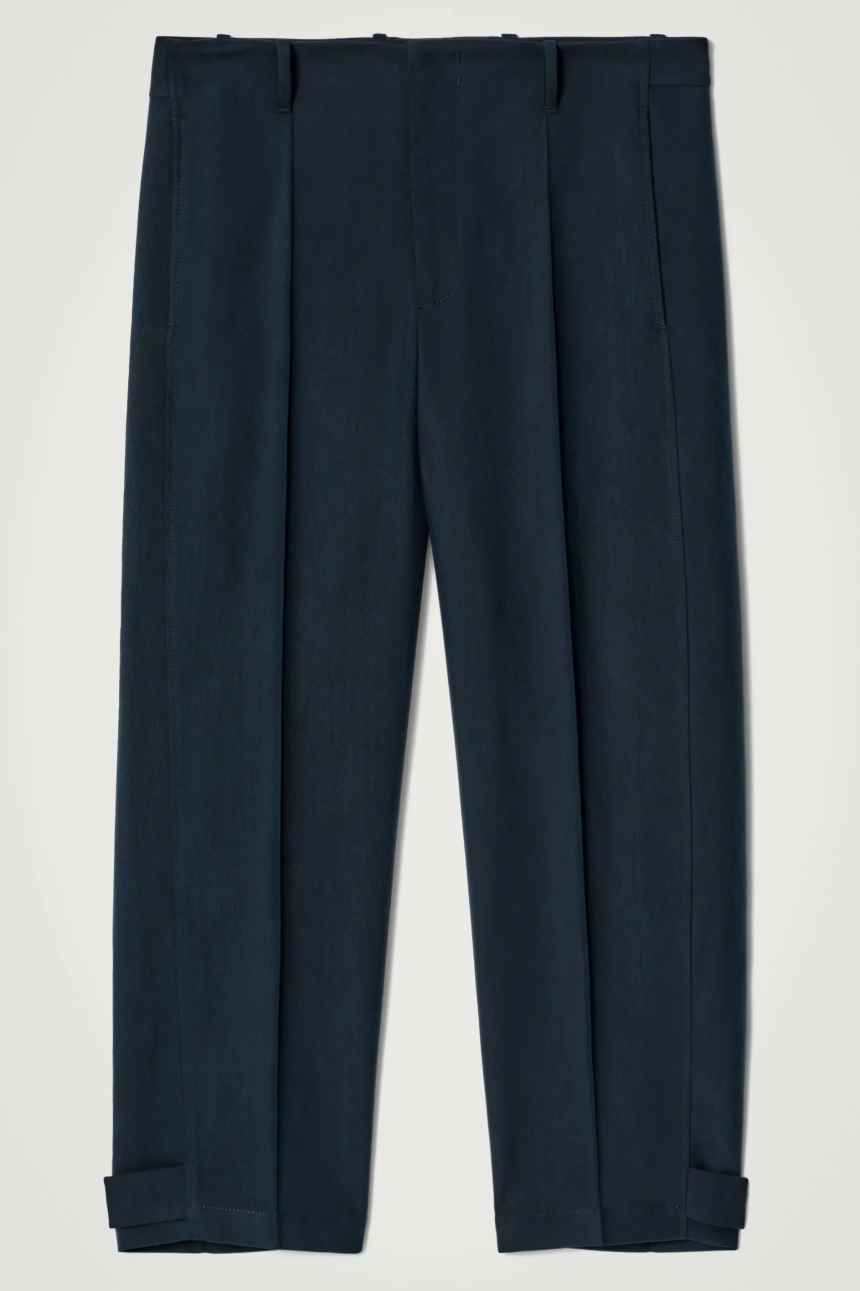 Sale COS SPODNIE CHINO Z NOGAWKAMI TYPU BARREL Granatowy
