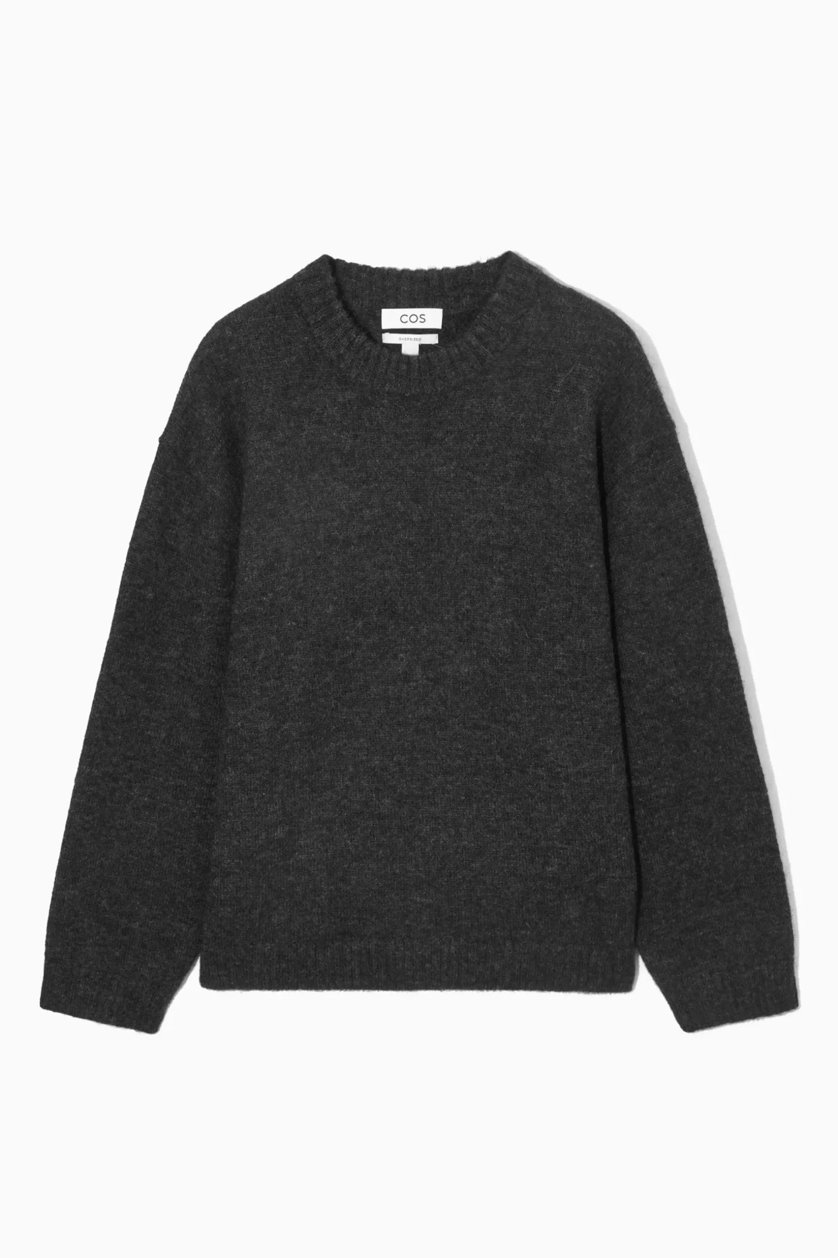 Discount COS SWETER OVERSIZE Z WEŁNĄ Z ALPAKI Czarnymelanż