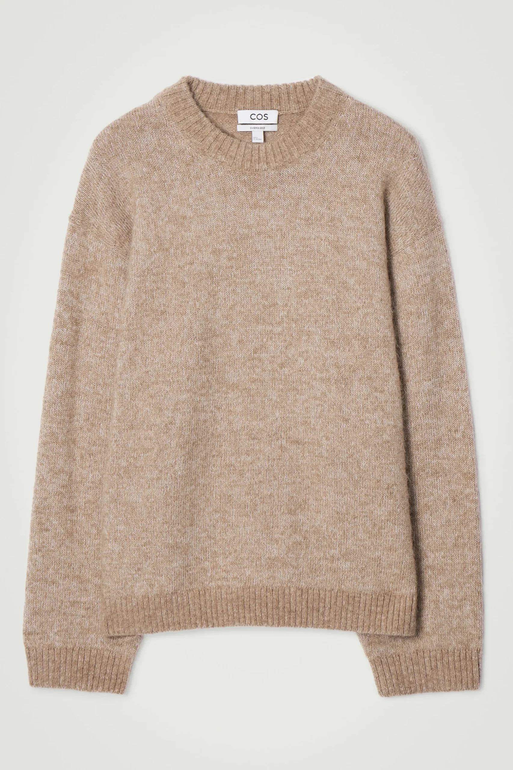 Hot COS SWETER OVERSIZE Z WEŁNĄ Z ALPAKI Beżowymelanż
