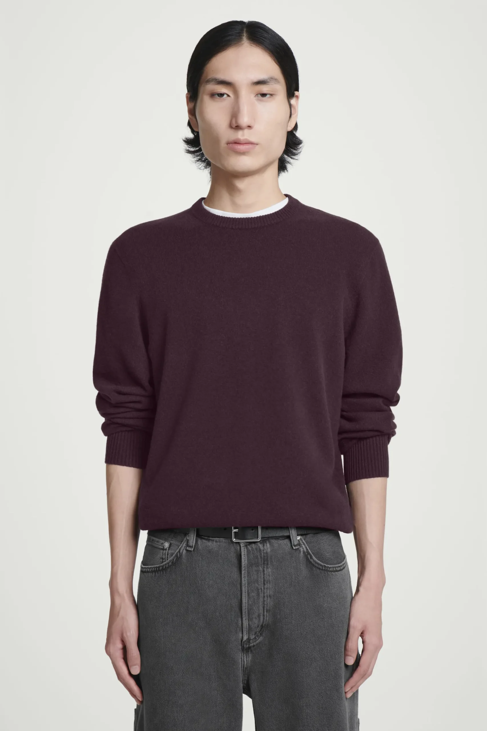 Sale COS SWETER Z CZYSTEGO KASZMIRU Burgundowy