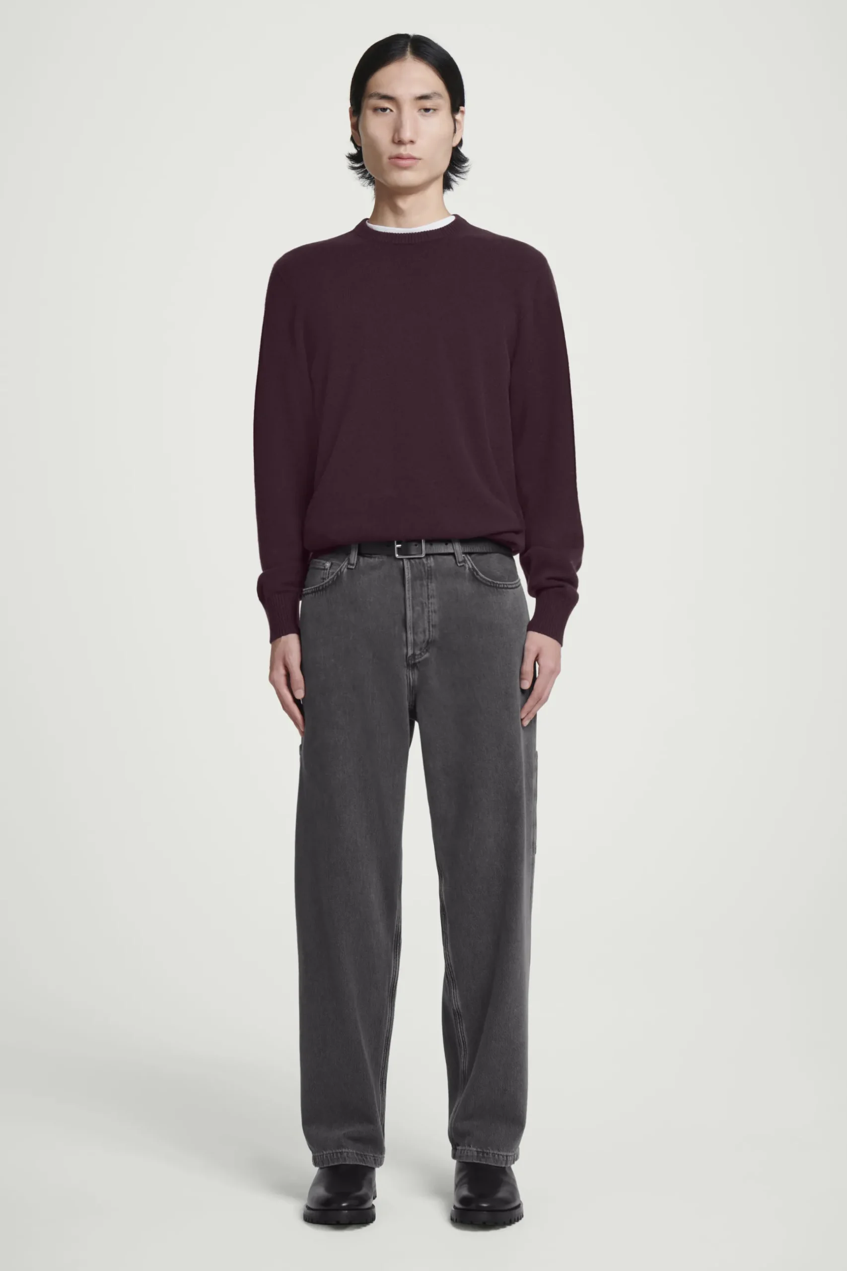 Sale COS SWETER Z CZYSTEGO KASZMIRU Burgundowy