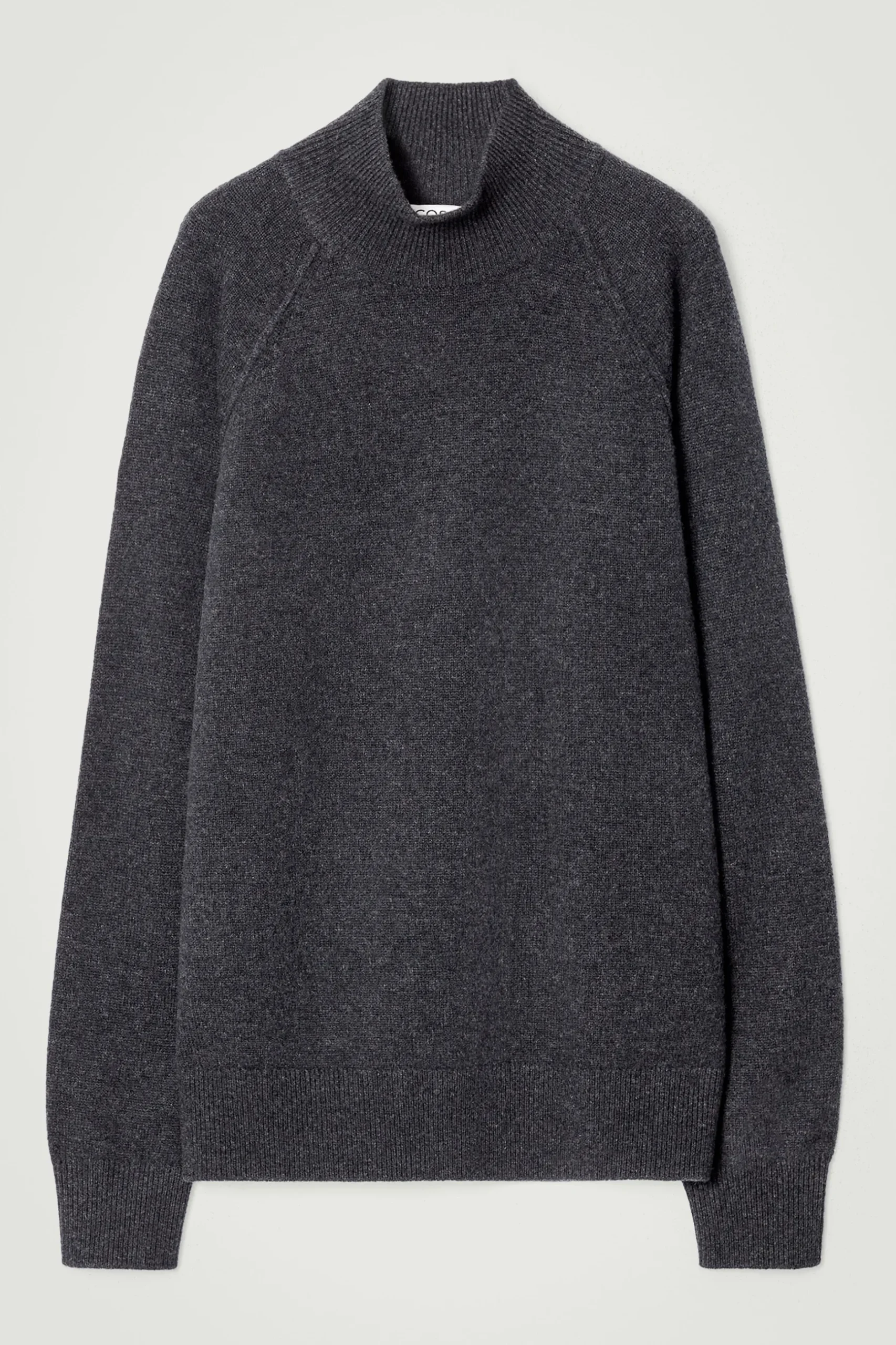 Outlet COS SWETER Z CZYSTEGO KASZMIRU Z WYSOKIM KOŁNIERZEM Ciemnoszary