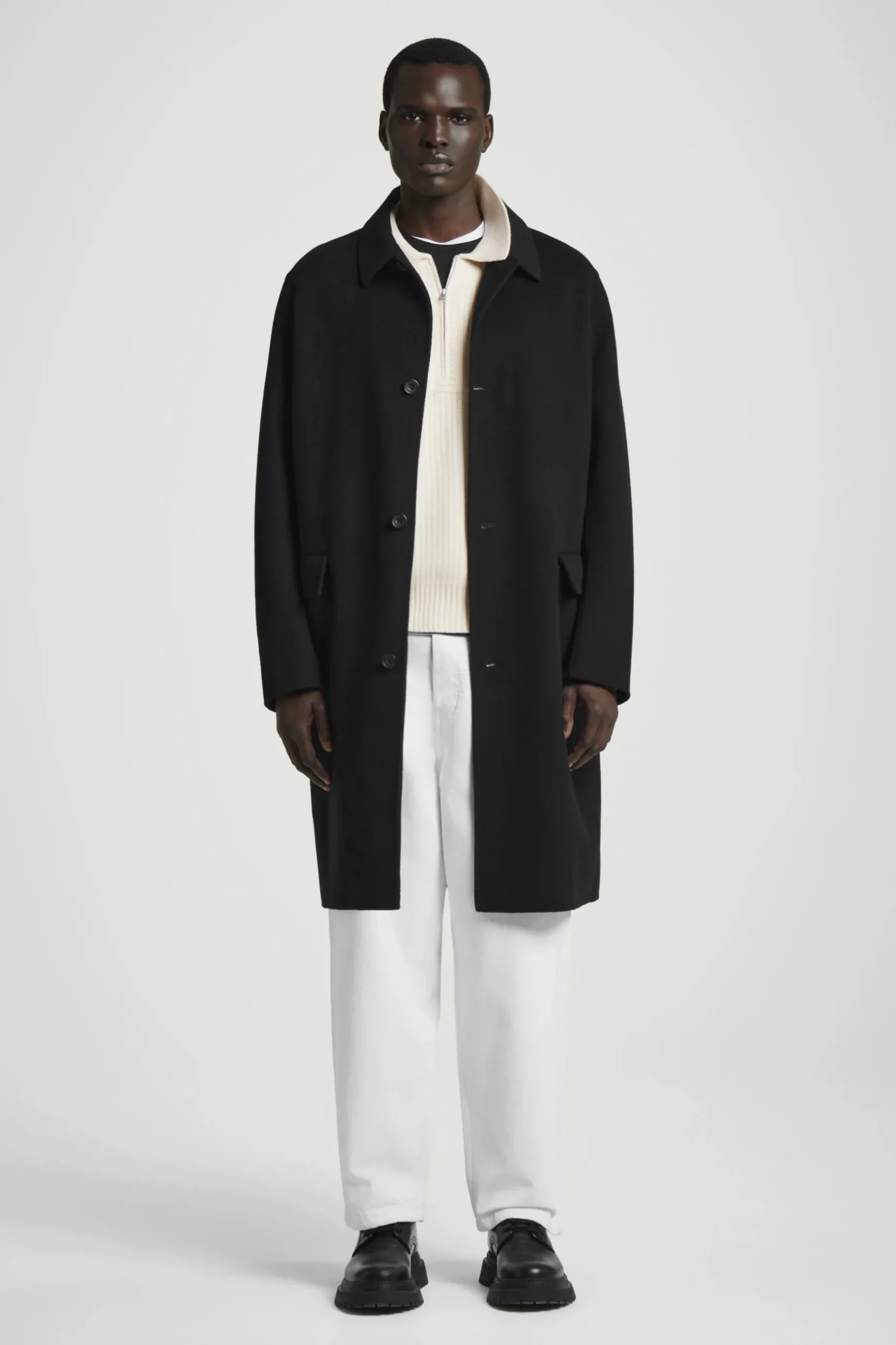 Sale COS SWETER Z DZIANINY Z WEŁNĄ MERINO I PRZĘDZĄ Z JAKA Złamanabiel
