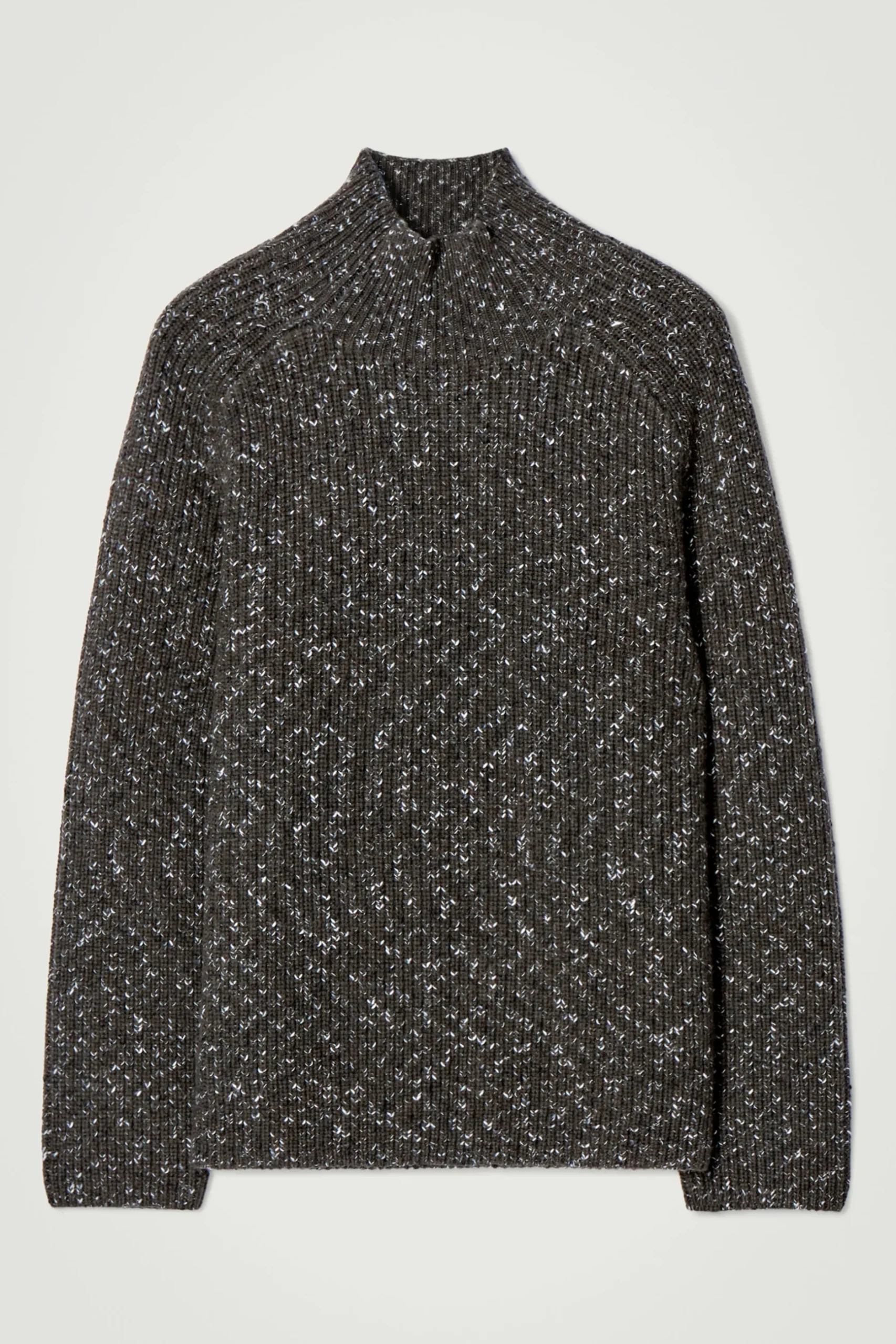 Clearance COS SWETER Z DZIANINY Z WEŁNĄ ZE SKRĘCANYMI WŁÓKNAMI Ciemnozielony