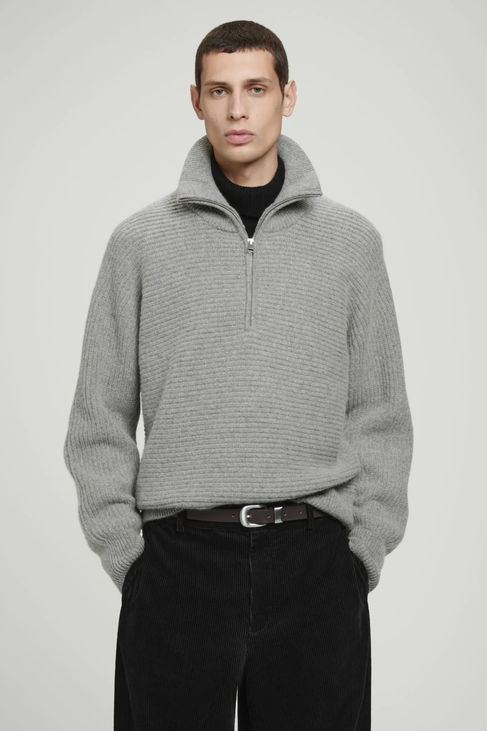 Online COS SWETER Z WEŁNĄ Z ALPAKI – OVERSIZED FIT Szary