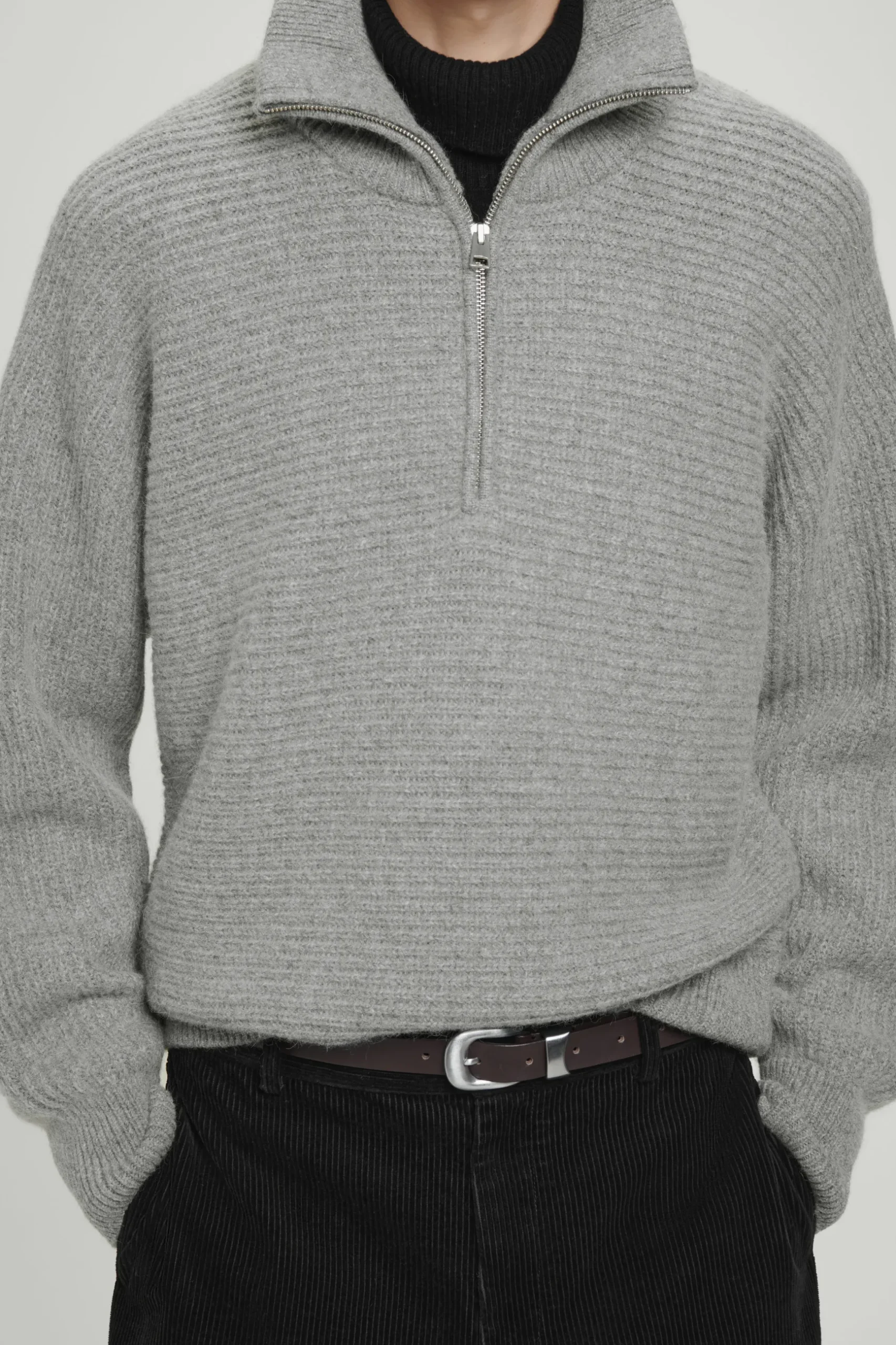 Online COS SWETER Z WEŁNĄ Z ALPAKI – OVERSIZED FIT Szary