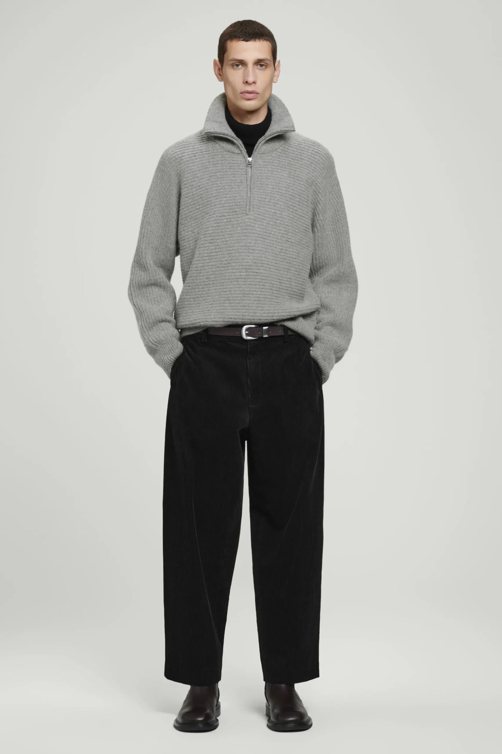 Online COS SWETER Z WEŁNĄ Z ALPAKI – OVERSIZED FIT Szary