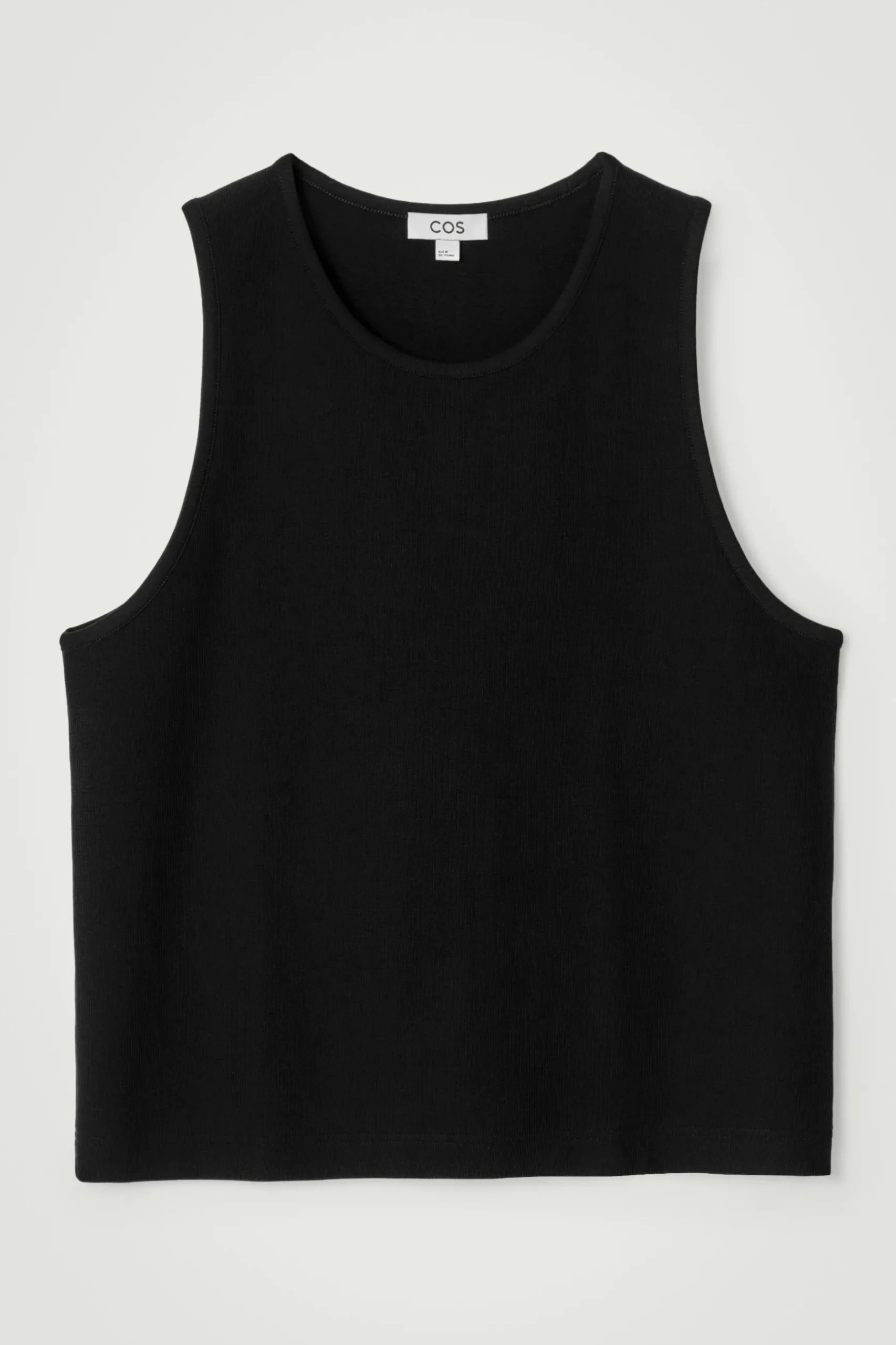 New COS TEXTURED COTTONJERSEY TANK TOP Czarny