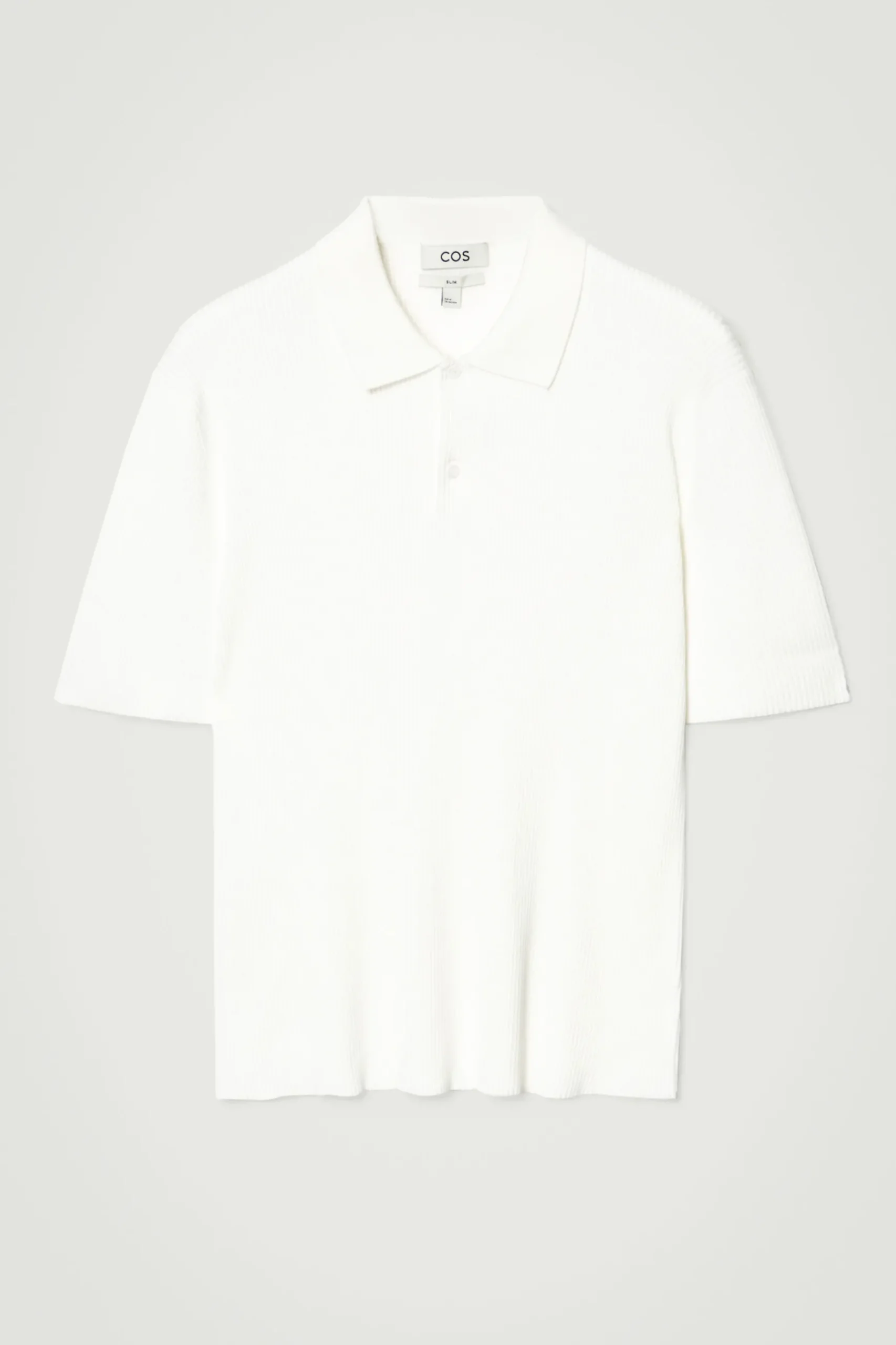 Sale COS TOP POLO Z PRĄŻKOWANEJ DZIANINY – SLIM FIT Złamanybiały