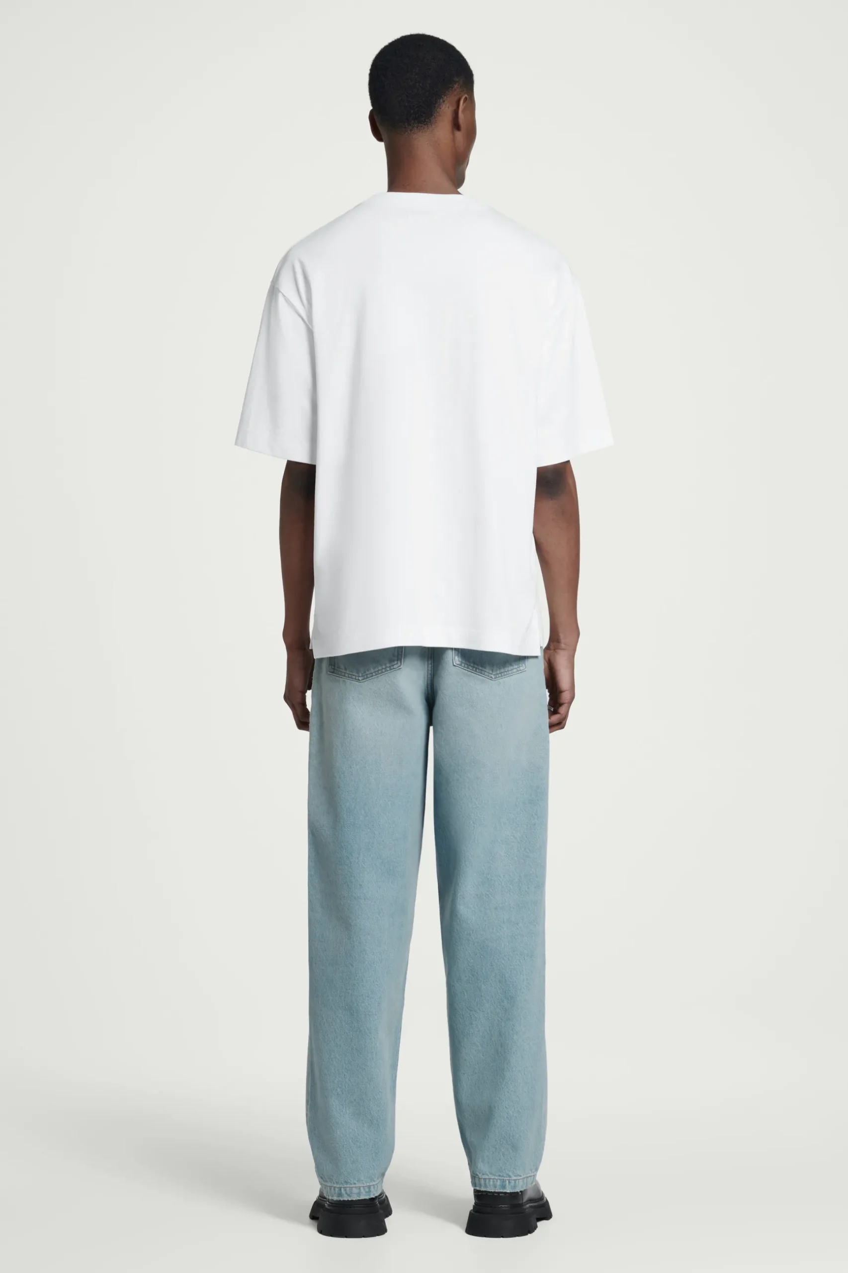 Clearance COS T-SHIRT OVERSIZE Z BAWEŁNĄ O WYSOKIEJ GRAMATURZE Biały