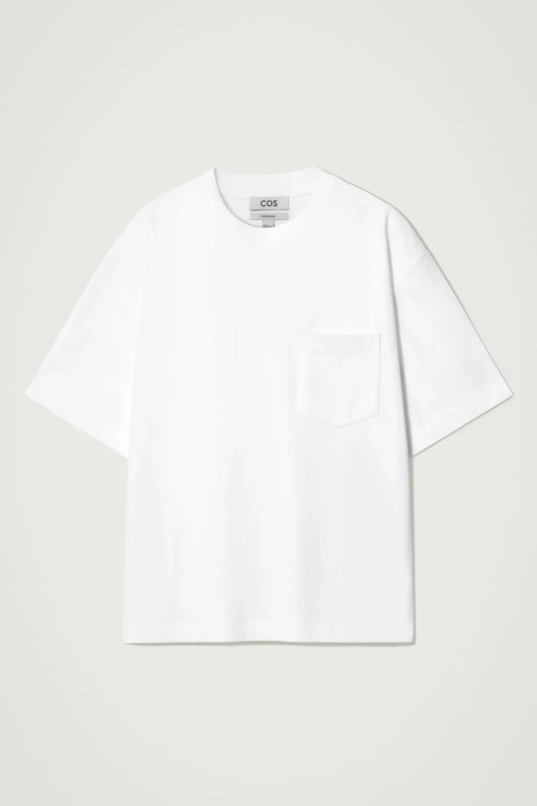 Clearance COS T-SHIRT OVERSIZE Z BAWEŁNĄ O WYSOKIEJ GRAMATURZE Biały