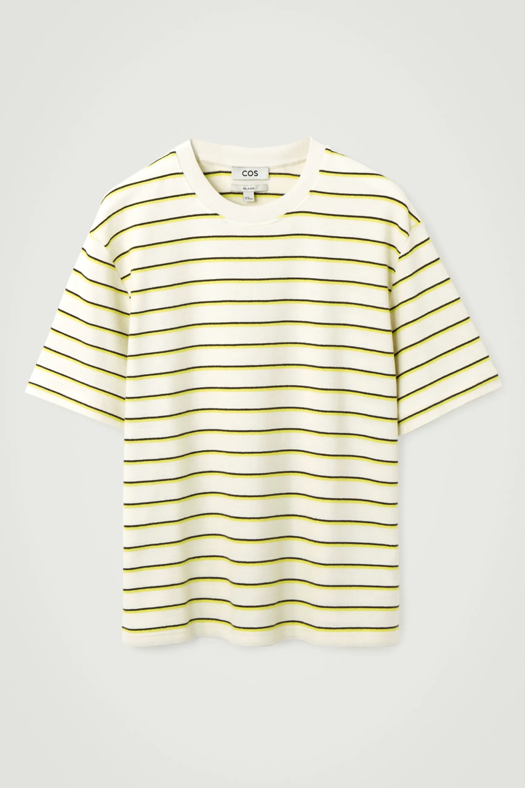 Best COS T-SHIRT Z BAWEŁNY BOUCLÉ W PASKI – RELAXED FIT