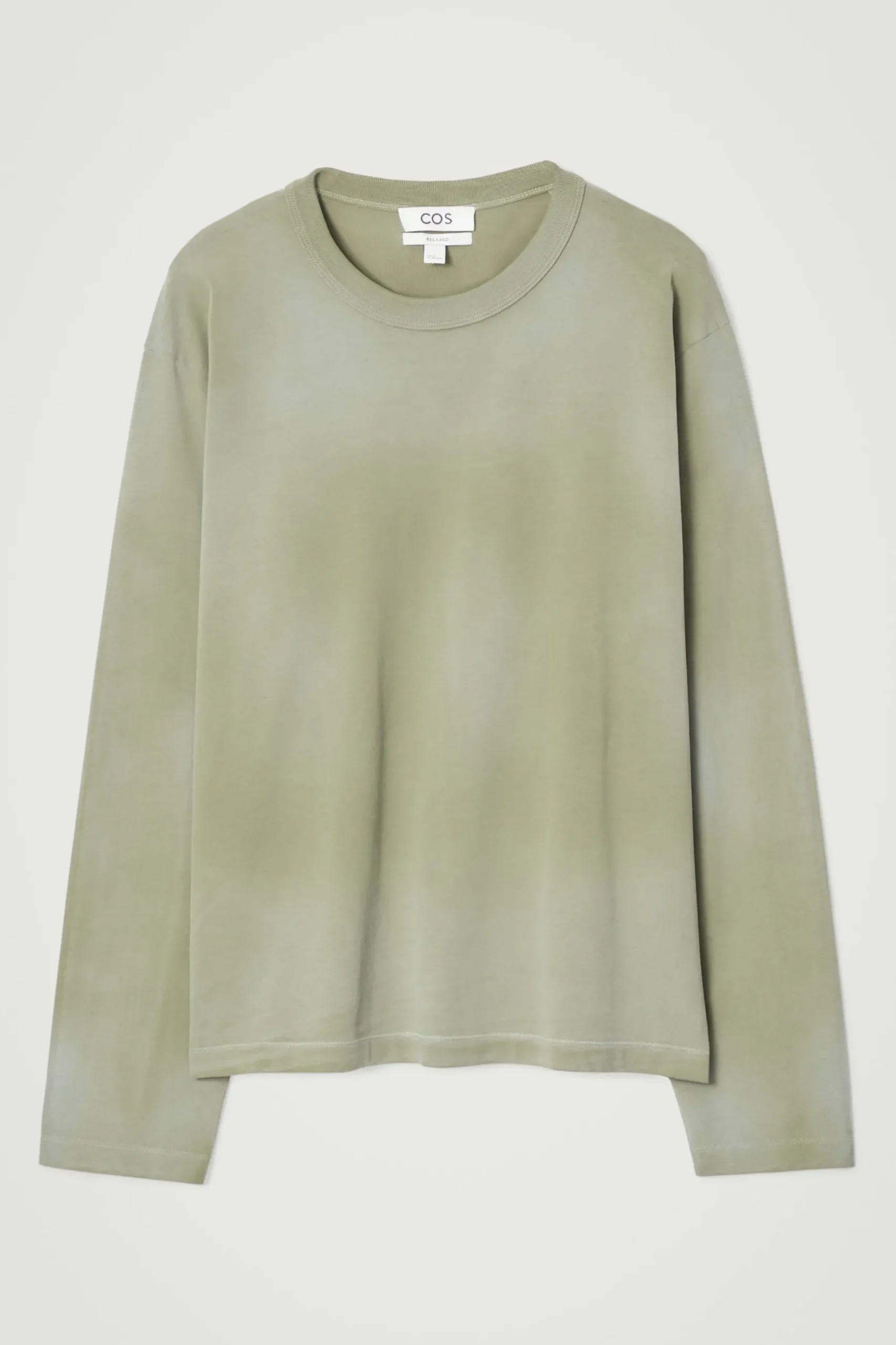 Sale COS T-SHIRT Z DŁUGIM RĘKAWEM – RELAXED FIT Khaki