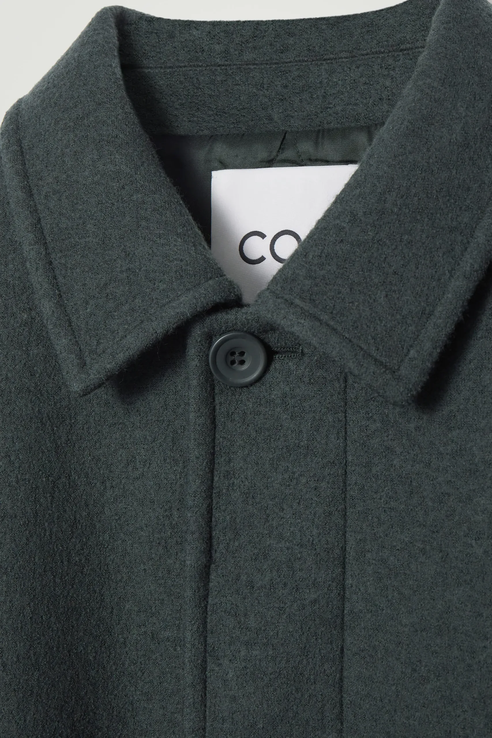 Fashion COS WEŁNIANA KURTKA Z PODSZEWKĄ Ciemnozielony